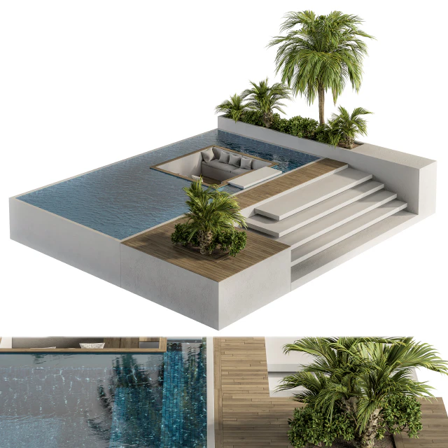 Backyard and Landscape Furniture with Pool 02 — Скачать