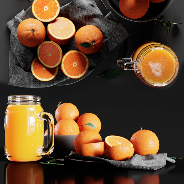 Table Setting with Oranges and Juice — Descargar