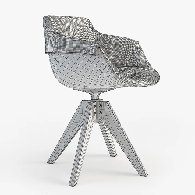 MDF italia стул Flow SLIM Padded XL Oak Base — Скачать
