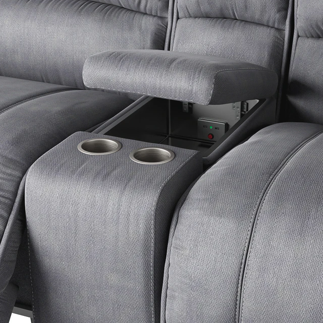 American Signature Furniture Mario 3-Piece Dual Power Reclining Sectional — Descargar