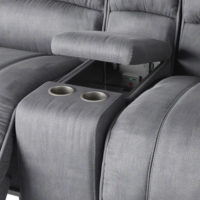 American Signature Furniture Mario 3-Piece Dual Power Reclining Sectional — Ver 5
