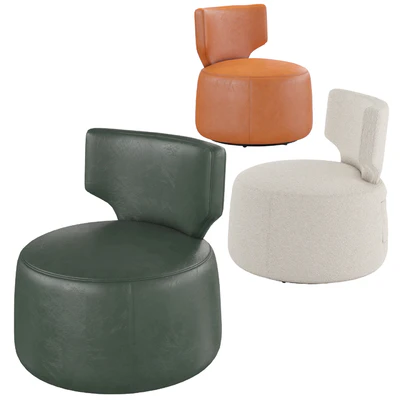 Homary-Green Cute Chair Upholstered Accent Chair Swivel Chair — Ver 5