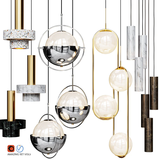 Four Pendant Lights amazing set vol5 — Скачать