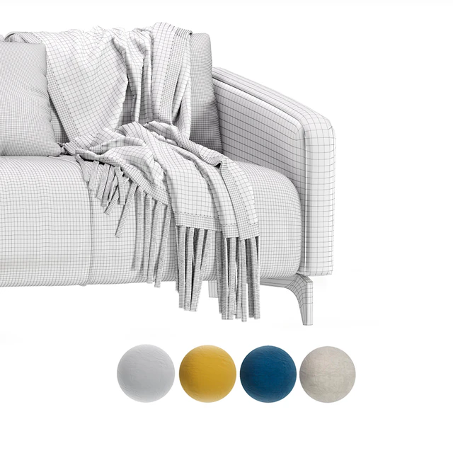 Sofa Ljeri Mini Barhat Beige Velvet Light by Divan.ru 4 Colors / Диван Льери Мини — Скачать