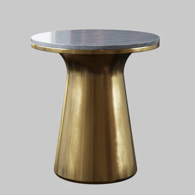 West Elm Marble Topped Pedestal Side Table — Вид 1