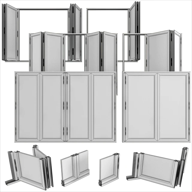 Складывающиеся витражные алюминиевые двери /  Folding stained Glass Aluminum Doors — Скачать