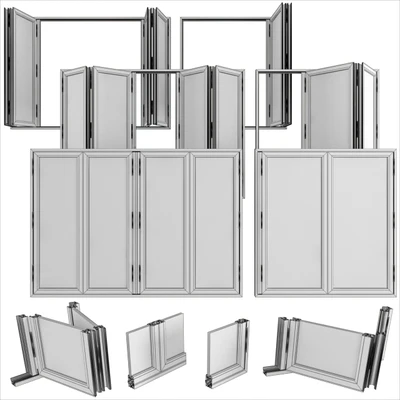 Складывающиеся витражные алюминиевые двери /  Folding stained Glass Aluminum Doors — Вид 2