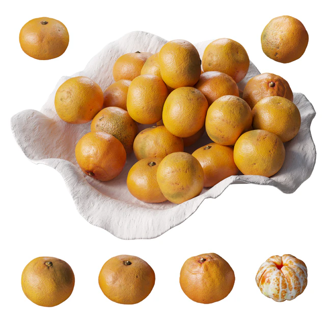 Tangerines in a clay bowl — Download