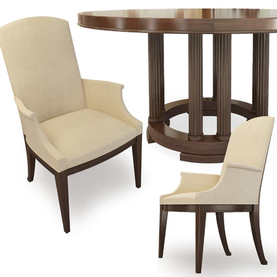 Chair and round table Bridgeton. Century. Round Dining Table. — Ver 3