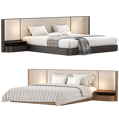 Gianna King Size Natural Walnut Wood Bed Frame — Вид 1