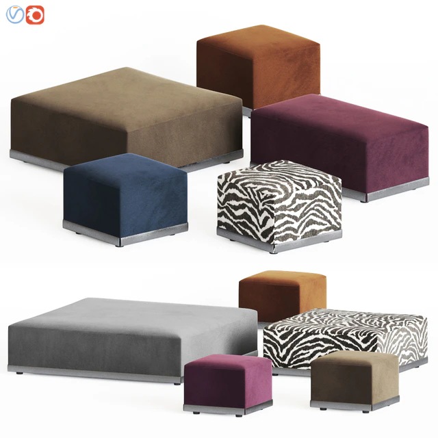 Minotti West Ottoman Set — Скачать
