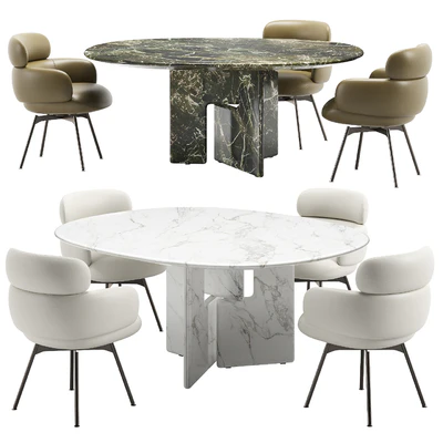 Vivienne Chair & Nico Table 02 by Minotti — Ver 1