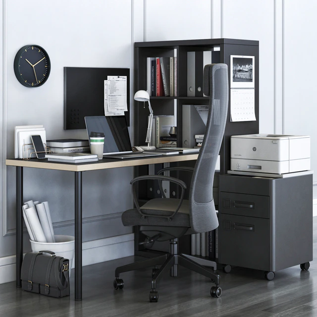 IKEA KALLAX Office Workplace with MARKUS Chair — Download