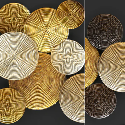 ART. Circles Wall Decor. Настенный декор, картина, диски, золотой декор, luxury, панно — Вид 2
