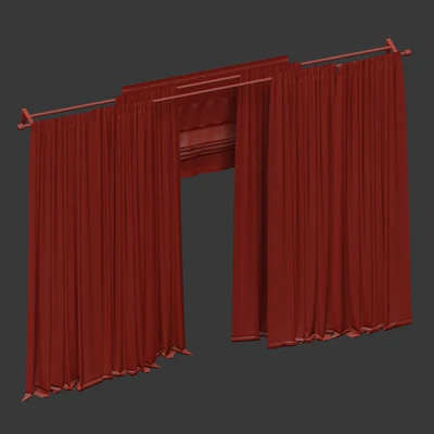 Curtains with roman and tulle. — Ver 2