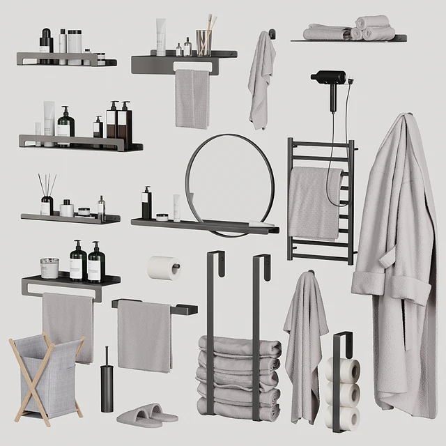 Bathroom and toilet accessories set — Descargar