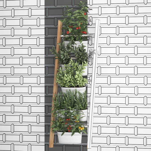 Vertical gardening. 35. kitchen garden, garden, vegetables, tomatoes, basil, greens, flowerpot, kitchen apron, tile, phytowall, phytomodule, eco design — Descargar