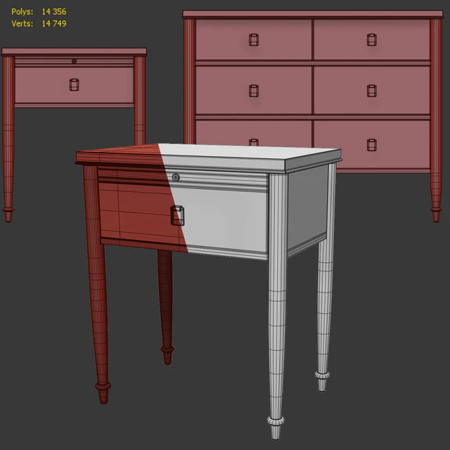 Комод  и тумба прикроватная Lacourte. Dresser, nightstand by Williams Sonoma — Скачать
