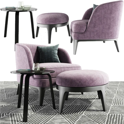 Seychelles Wood Trim Armchair Set — Ver 1