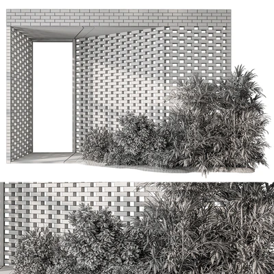 Outdoor Entrance Parametric Brick Wall - Architecture Element 54 — Вид 2