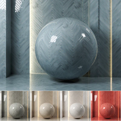 (4k)(5color)Carolina Polished Ceramic Wall Tiles Set 1-Seamless — Вид 1