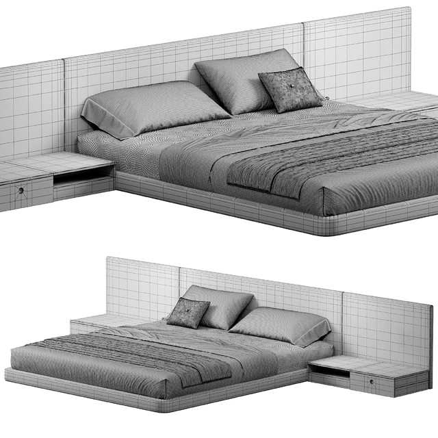 PALISSANDRE Modern Bed, Double bed 01 — Скачать