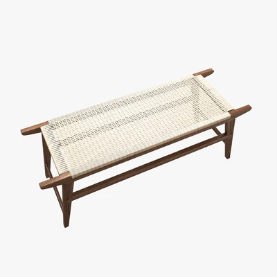 Mid Century Bench in solid walnut — Ver 2