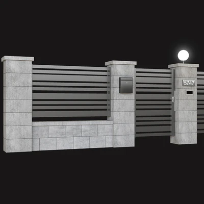 Fence with gate and intercom — Вид 2