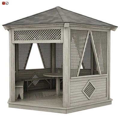 Garden Gazebo made of wood 04 — Ver 1