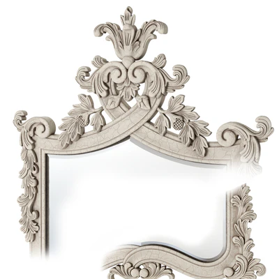 French bedroom Provencal Heart Top White Mirror — Вид 2