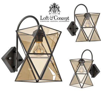 Sconce PolyPyramid Glass Bra Cognac — Ver 1