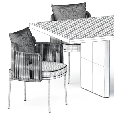 TAPE CORD chair and Quadrado Table by Minotti — Вид 3