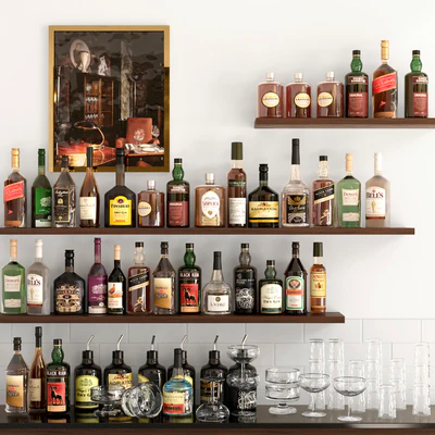 Rack with strong alcohol. Bar 5 — Ver 1