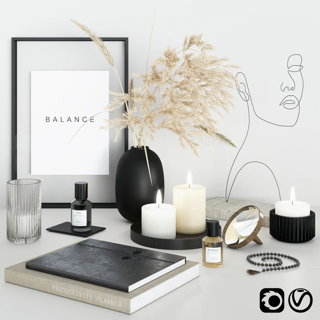 Decorative set with face sculpture — Descargar