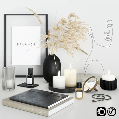 Decorative set with face sculpture — Ver 1