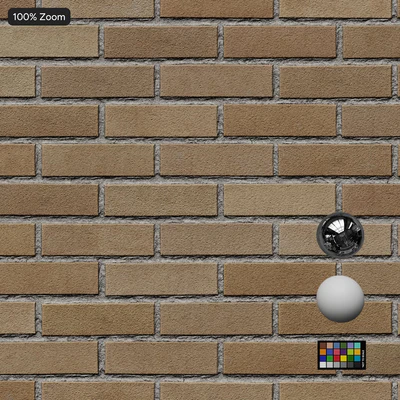 smooth running bond brick wall texture beige — View 2