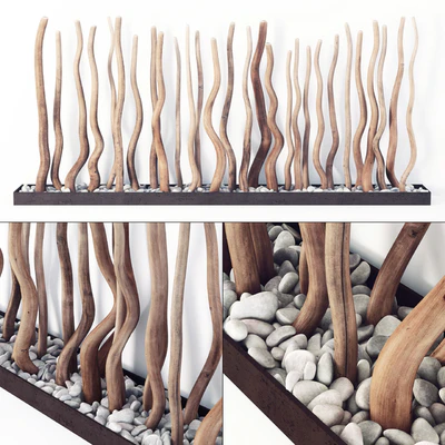 Branch thick fundamen pebble / Ветки толстые на основании с галькой — Вид 1