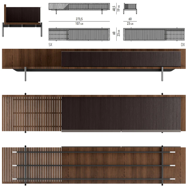 книжные шкаф Minotti Superquadra 2021 collection № 1 — Скачать