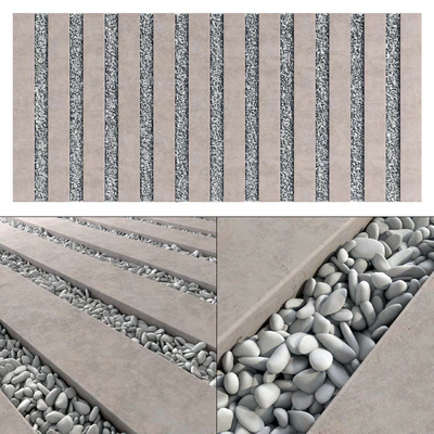 Paving long line plate pebble n1 / Paving long line plate with pebbles — Ver 1