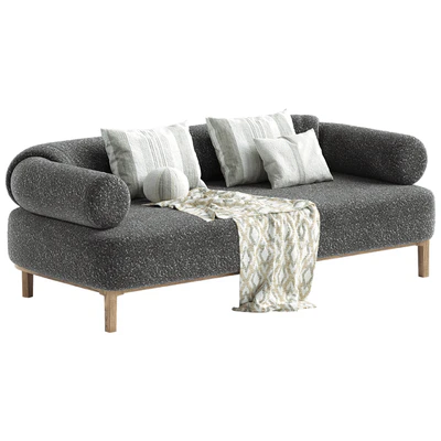 Contemporary Sofa Upholstered in Bouclé Fabric — Ver 3
