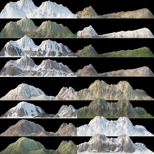 Mountain chain. 8 textures. — Descargar