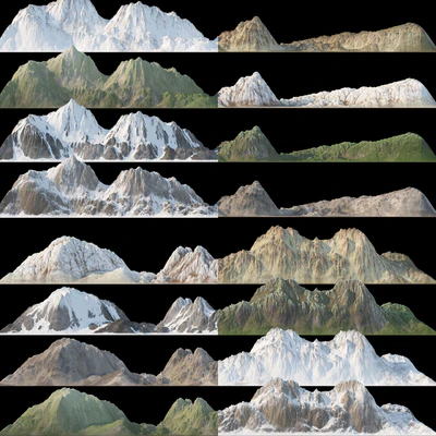 Mountain chain. 8 textures. — Ver 2