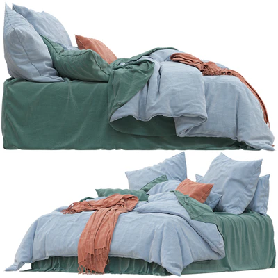 Adairs Vintage Washed Linen Dusty Blue Quilt Cover — Вид 3
