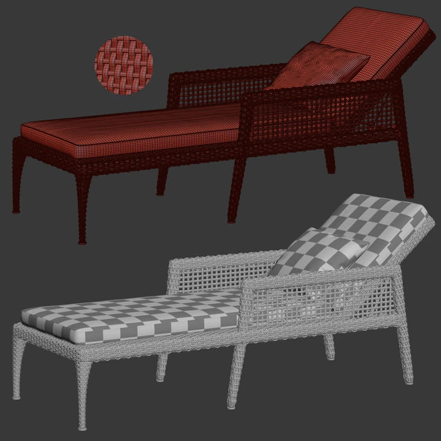 Rattan chaise lounge DR50 / Шезлонг из ротанга — Скачать