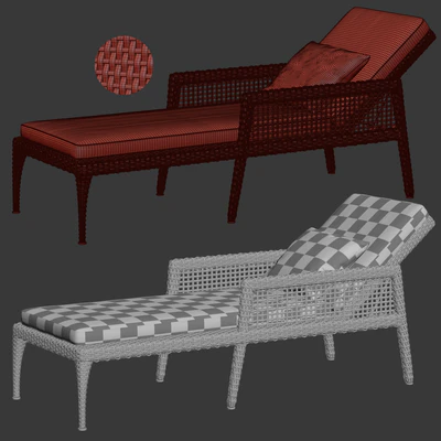Rattan chaise lounge DR50 / Шезлонг из ротанга — Вид 2