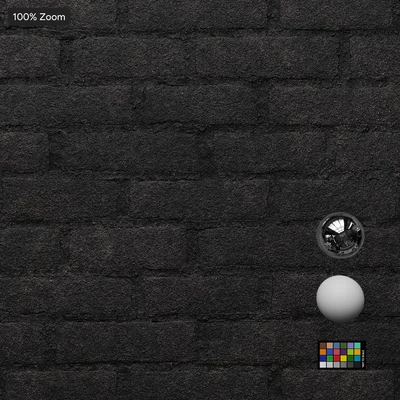 painted running bond brick wall texture black — View 2