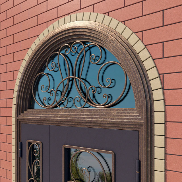 Steel entrance door with forged grid — Descargar
