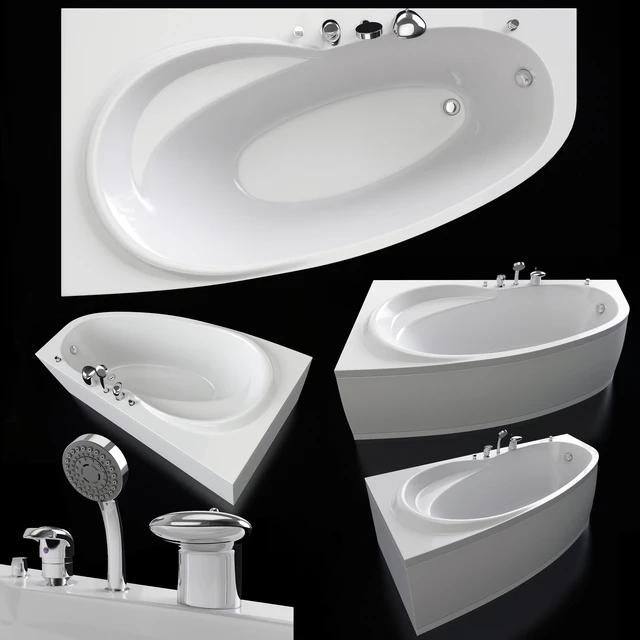 Acrylic corner bath Alpen Naos 180 — Download