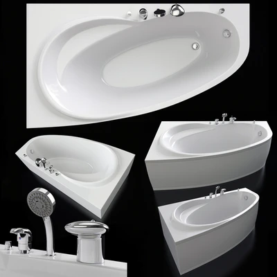 Acrylic corner bath Alpen Naos 180 — View 3
