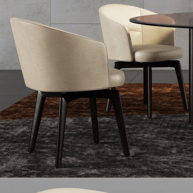 Minotti Lou Dining Table and Amelie Dining Chair — Descargar